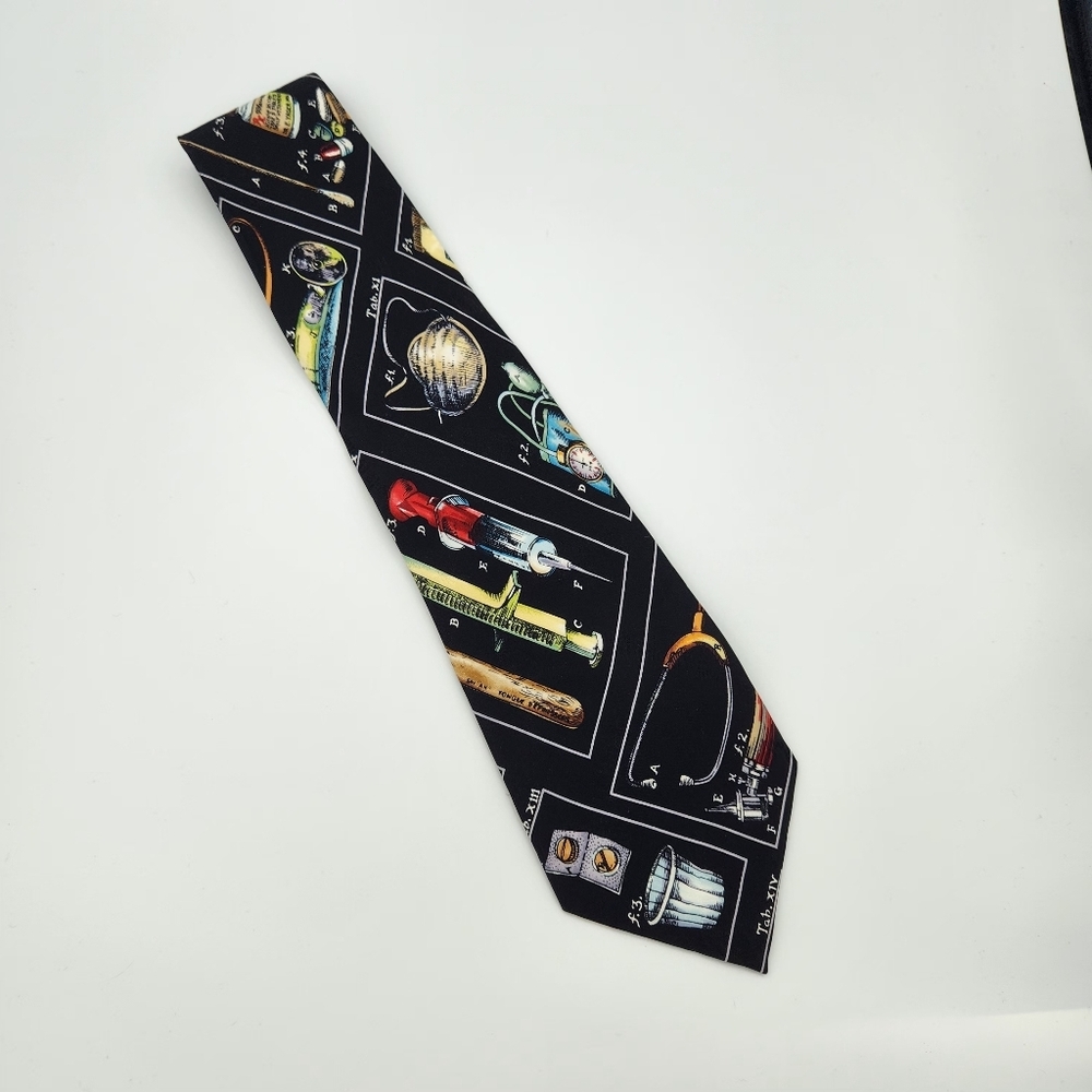 Nicole Miller‎ Vintage Neck Tie 1995 Medical Instruments